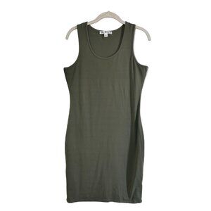Say What? Sleeveless Scoop Neck Pullover Sheath Dress in Green - Sz L